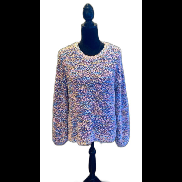 Love More Sweater Pink Purple Blue “Popcorn “ Look Size Large GORGEOUS! - Picture 2 of 11